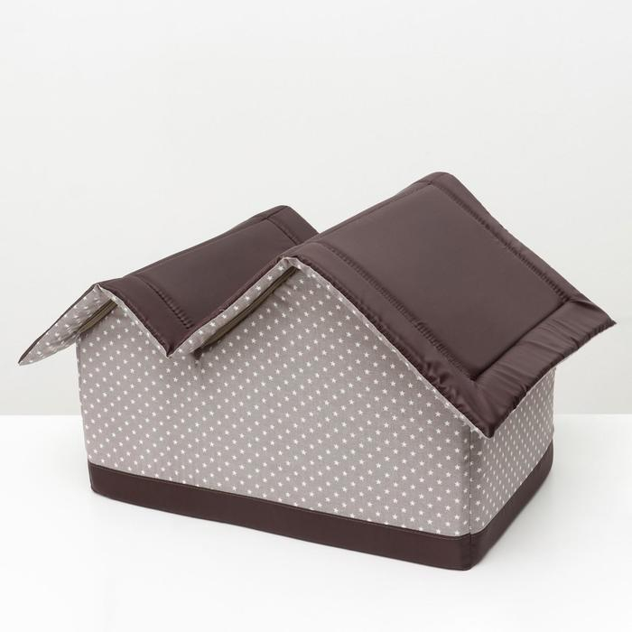 Домик двойной Домик двойной "Вилла". 53 х 33 х 37 см, бязь, бежево-коричевый