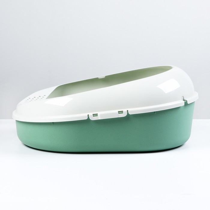 Лоток для кошек с бортом без сетки Лоток для кошек с бортом без сетки "Космо" 51,9 x37,8 x 21,3 см, зеленый