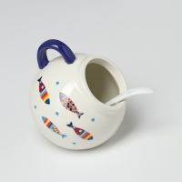 Сахарница с ложкой Доляна &laquo;Емеля&raquo;, 200 мл, цвет белый