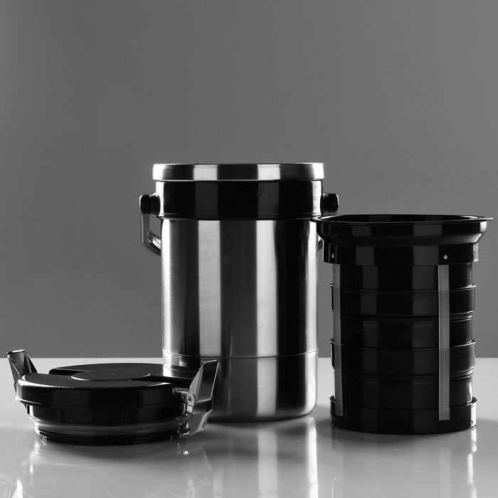 Термос для еды "Амет. Экспресс" 1с494, 1.2 л (3 контейнера &times; 0.4 л), 74 &deg;С, 6 ч