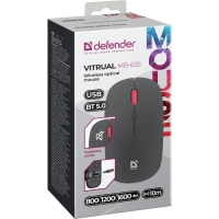 Мышь Defender Vitrual MB-635,беспроводная,оптическая, 1600 dpi, 500 мАч, USB,черная Мышь Defender Vitrual MB-635,беспроводная,оптическая, 1600 dpi, 500 мАч, USB,черная