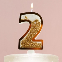 Свеча для торта, цифра с шейкером «2» , 9,5 х 4 см Свеча для торта, цифра с шейкером «2» , 9,5 х 4 см