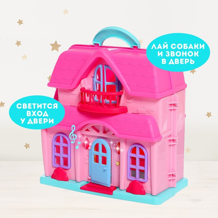 Пластиковый домик для кукол &laquo;Семья&raquo; с фигурками и аксессуарами, свет, звук