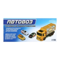 Грузовик радиоуправляемый &laquo;Автовоз&raquo;, с 5 машинками, работает от аккумулятора, цвет синий