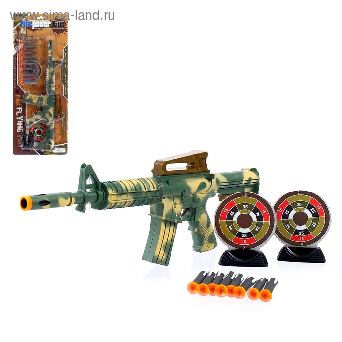 Автомат &laquo;М-16&raquo;, с мишенями, стреляет присосками