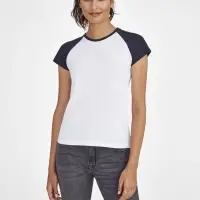 Футболка женская Milky 150 белая с красным , размер M