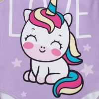 Купальник для девочки KAFTAN &laquo;Единорог&raquo;, рост 98 см, цвет лиловый