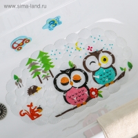 Коврик противоскользящий в ванну на присосках Доляна «Совы», 37×68 см Коврик противоскользящий в ванну на присосках Доляна «Совы», 37×68 см