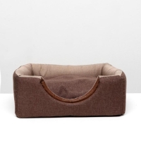 Дом – трансформер "Квадрат", рогожка, поролон, 43 х 42 х 34 см, бежево-коричневый Дом – трансформер "Квадрат", рогожка, поролон, 43 х 42 х 34 см, бежево-коричневый