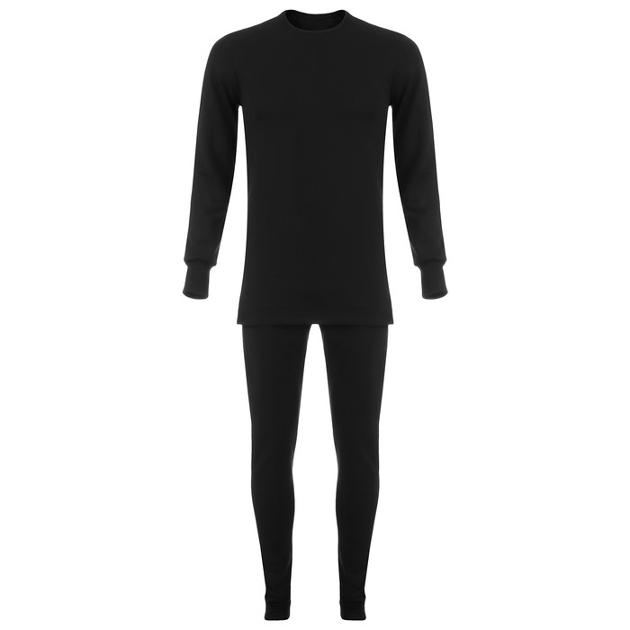 Бельё нательное, ткань футер двухнитка, с начёсом, цвет чёрный, р. 42-44, рост 170-176 см