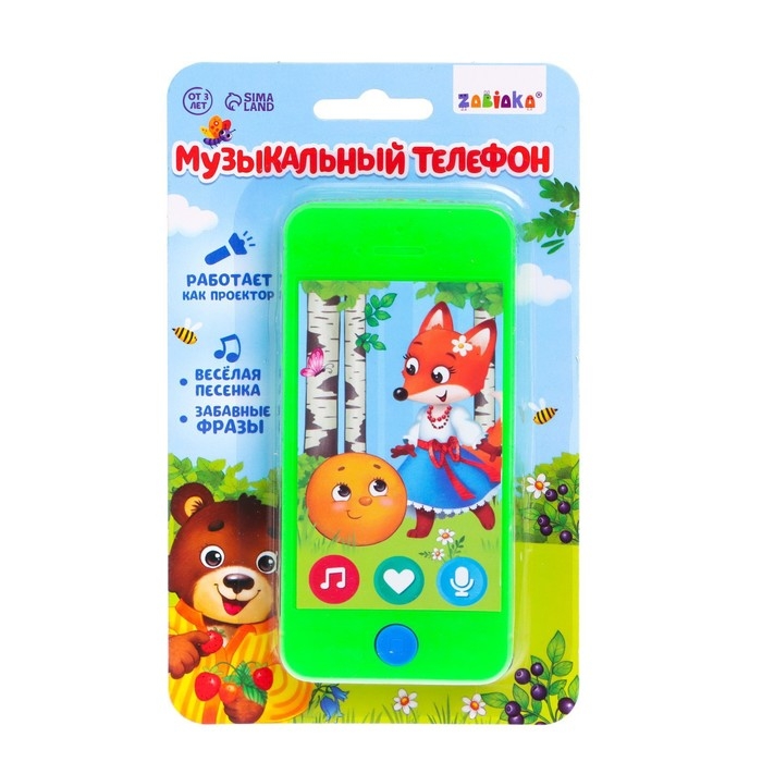 Музыкальный телефон «Лиса и колобок», звук, свет Музыкальный телефон «Лиса и колобок», звук, свет