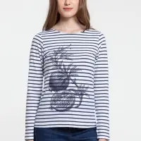 Футболка женская Grand Granat, белая с синим, размер XS