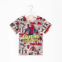 Футболка детская Marvel, цвет бежевый, рост 110-116 см (5-6 лет)