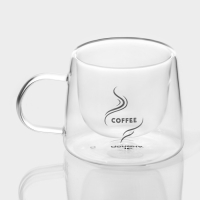 Набор стеклянных кружек с двойными стенками Доляна &laquo;Кофе&raquo;, 200 мл, 13&times;9,5&times;8 см, 2 шт