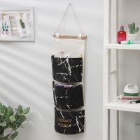 Органайзер подвесной с карманами Доляна «Мрамор», 3 отделения, 20×58 см, цвет чёрный Органайзер подвесной с карманами Доляна «Мрамор», 3 отделения, 20×58 см, цвет чёрный