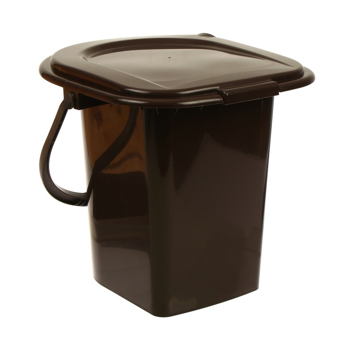 Ведро-туалет, h = 40 см, 13 л, со съёмной ручкой, коричневое