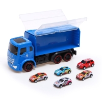 Грузовик радиоуправляемый &laquo;Автовоз&raquo;, с 5 машинками, работает от аккумулятора, цвет синий