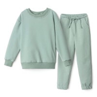 Костюм (свитшот и брюки) детский MINAKU, цвет оливы, рост 122 см