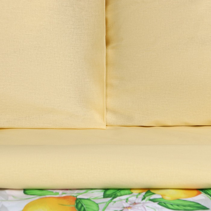 Постельное бельё &laquo;Этель&raquo; 1.5 сп Лимонное утро 143&times;215см, 150&times;214см, 70&times;70см-2 шт, 100% хлопок, бязь 125 г/м&sup2;
