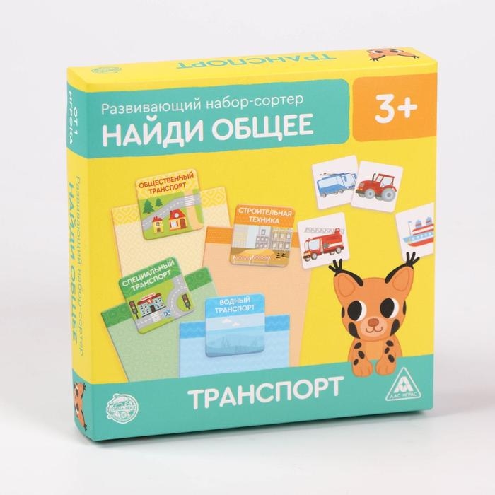 Развивающий набор-сортер &laquo;Найди общее. Транспорт&raquo;, 3+