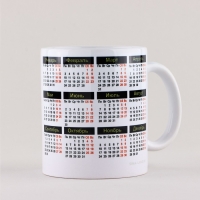 Кружка новогодняя керамическая «Календарь», 320 мл, цвет белый Кружка новогодняя керамическая «Календарь», 320 мл, цвет белый