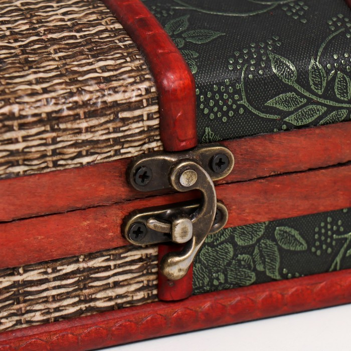 Шкатулка дерево состаренная Шкатулка дерево состаренная "Завитки и сеточка" сундучок МИКС 8х13х9 см