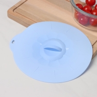 Крышка для хранения Доляна &laquo;Симпл&raquo;, силикон, d=21 см, цвет голубой