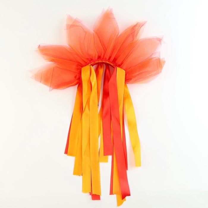 Карнавальный ободок &laquo;Лучистое солнце&raquo;, цвет красно-оранжевый