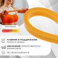 Фитнес-резинка ONLYTOP, 30х0,64х0,5 см, нагрузка 20 кг, цвет жёлтый Фитнес-резинка ONLYTOP, 30х0,64х0,5 см, нагрузка 20 кг, цвет жёлтый