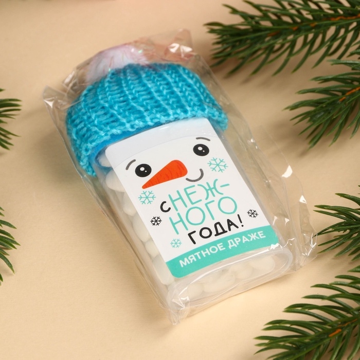 Новый год! Драже конфеты в банке , с витамином С &laquo;Снежного года&raquo;, мята, 18 г.