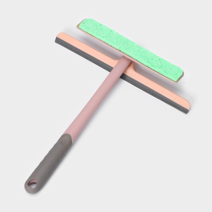 Щётка для окон Доляна &laquo;Элит&raquo;, целлюлозная губка 21&times;4 см, поворотный силиконовый водосгон27,5, 28&times;34&times;6 см, цвет МИКС