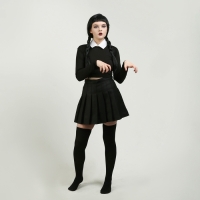 Карнавальный набор &laquo;Мрачная девчонка&raquo;, р. S: парик, юбка, чулки, воротник