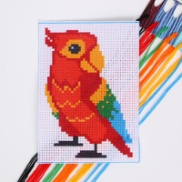 Вышивка крестиком для детей &laquo;Попугай&raquo;, набор для творчества, 14 х 10 см