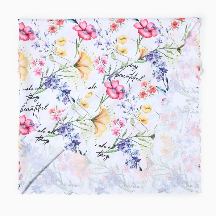 Скатерть Доляна "Make all things beautiful" 145х220 см, 100% п/э