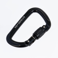 Карабин с муфтой, 11х7 см, 26 КN, чёрный Карабин с муфтой, 11х7 см, 26 КN, чёрный