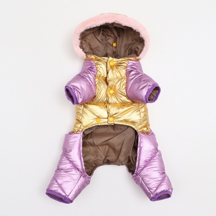 Комбинезон Комбинезон "Блик" с утяжкой, размер 18 (ДС 40 см, ОГ 50 см, ОШ 38 см), золото-лавандовый