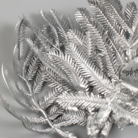 Искусственное растение для творчества "Папоротник" 1 букет = 6 веточек серебро 13,5 см