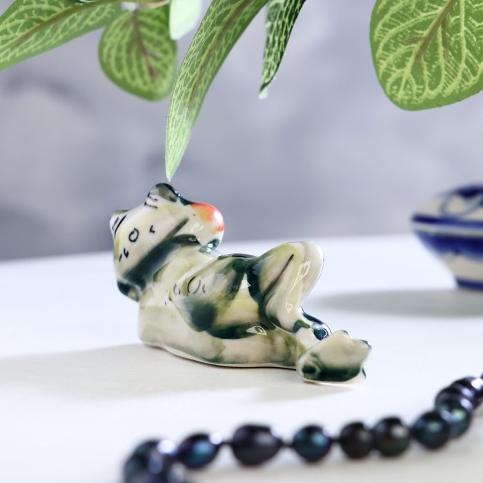 Сувенир &laquo;Лягушка сидячая&raquo;, гжель, цветная, 8 х 5,5см