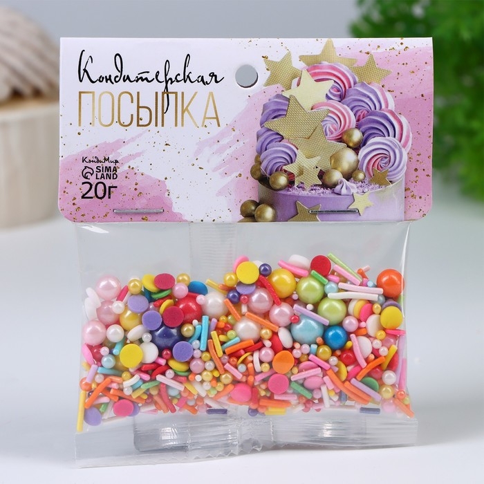Кондитерская посыпка &laquo;Яркое конфетти &raquo;, микс, 20 г
