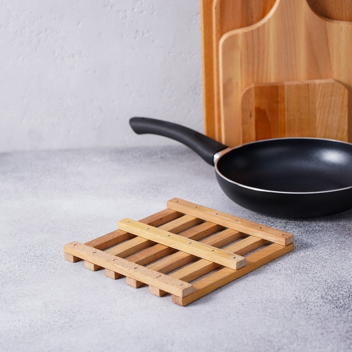 Подставка под горячее, решётка, массив бук, 18&times;18&times;2 см