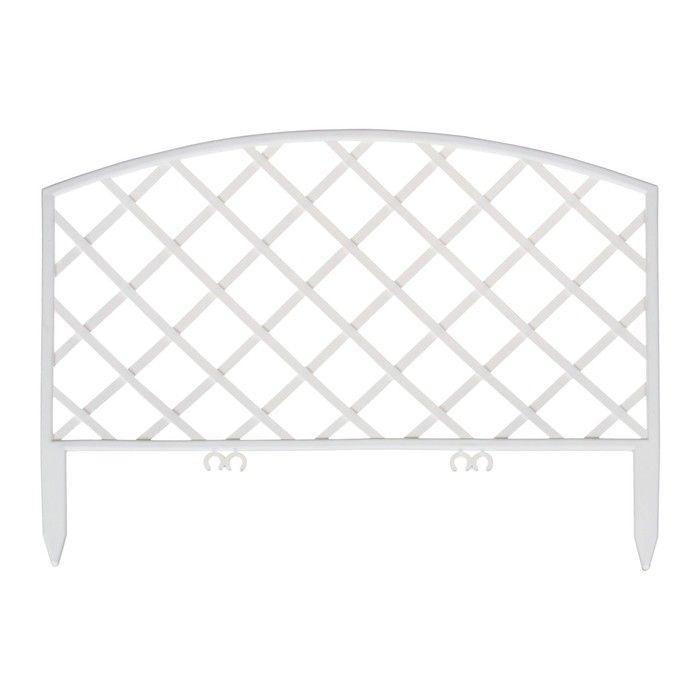 Ограждение декоративное, 35 &times; 220 см, 5 секций, пластик, белое, ROMANIKA, Greengo