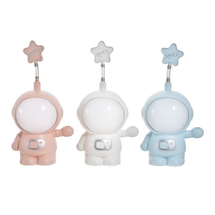 Настольная лампа "Астронавт со звездой" МИКС LED 3Вт USB АКБ 9х7х19 см RISALUX