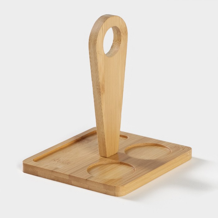 Набор керамический для специй на бамбуковой подставке BellaTenero «Герда», 3 предмета: солонка 120 мл, перечница 120 мл, салфетница, цвет белый Набор керамический для специй на бамбуковой подставке BellaTenero «Герда», 3 предмета: солонка 120 мл, перечница 120 мл, салфетница, цвет белый