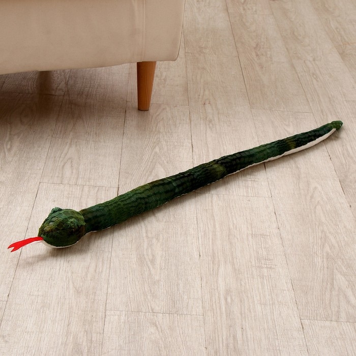 Мягкая игрушка &laquo;Змея&raquo;, зелёная с белым животиком, 95 см