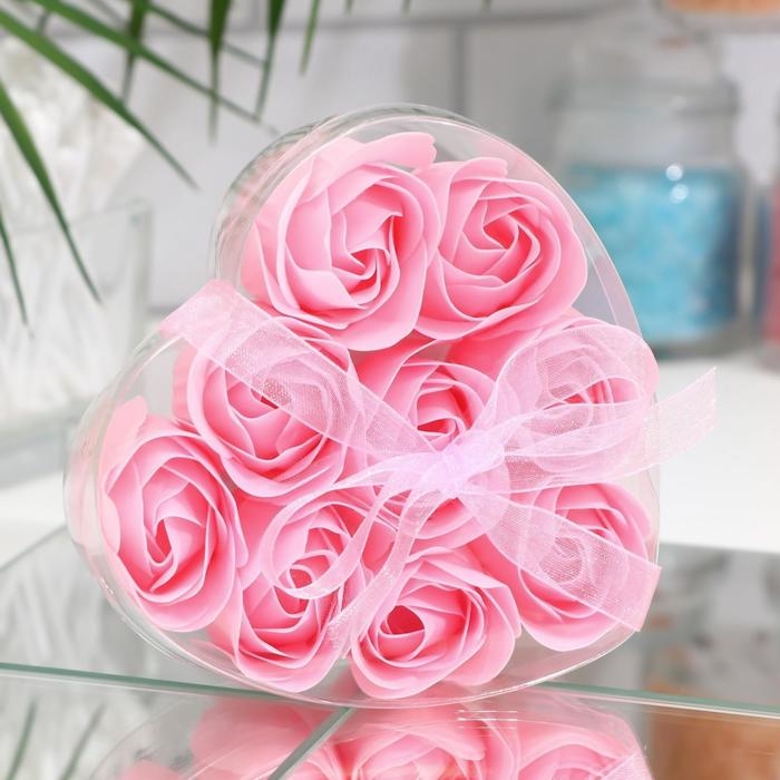 Мыльные розочки, розовые, набор 9 шт. Мыльные розочки, розовые, набор 9 шт.