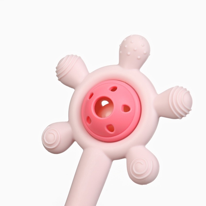 Прорезыватель силиконовый с погремушкой «Малыш», цвет розовый, Крошка Я Прорезыватель силиконовый с погремушкой «Малыш», цвет розовый, Крошка Я