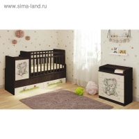 Детская кровать-трансформер Фея 1100 &laquo;Зайчонок&raquo;, цвет венге/бежевый