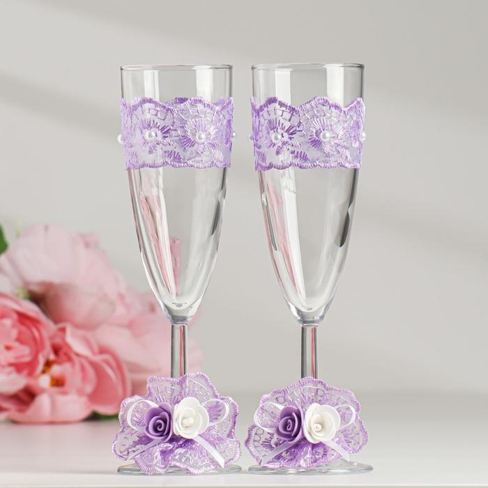 Комплект на стол молодожёнов "Гармония", сирень