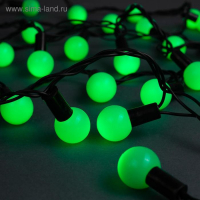 Гирлянда «Нить» 10 м с насадками «Шарики 2.5 см», IP44, тёмная нить, 100 LED, свечение зелёное, 8 режимов, 220 В Гирлянда «Нить» 10 м с насадками «Шарики 2.5 см», IP44, тёмная нить, 100 LED, свечение зелёное, 8 режимов, 220 В
