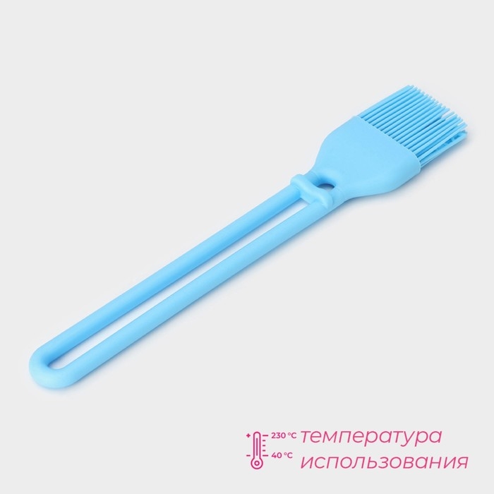 Кисть Доляна &laquo;Дуэт&raquo;, силикон, 27,5&times;5&times;1,5 см, цвет голубой